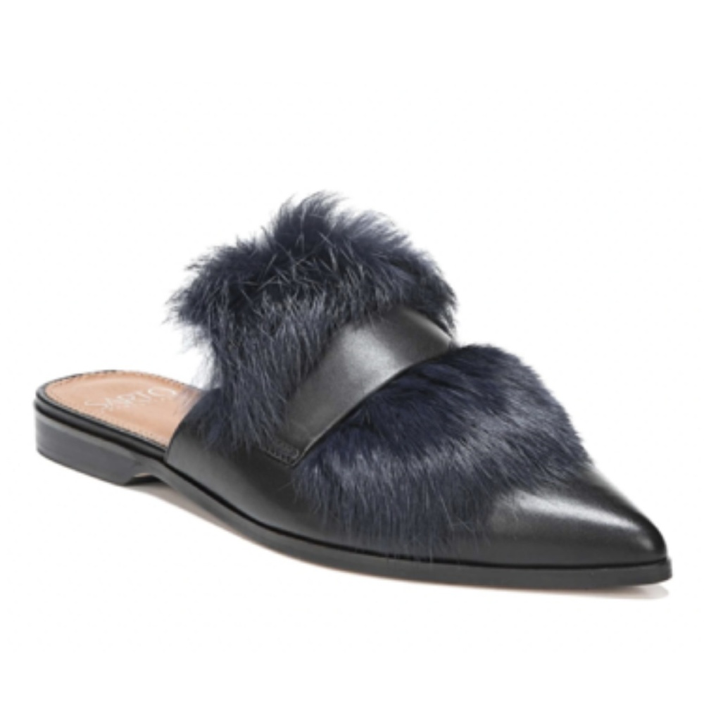 Franco Sarto Palmer II Rabbit Fur Slide Size 7.5